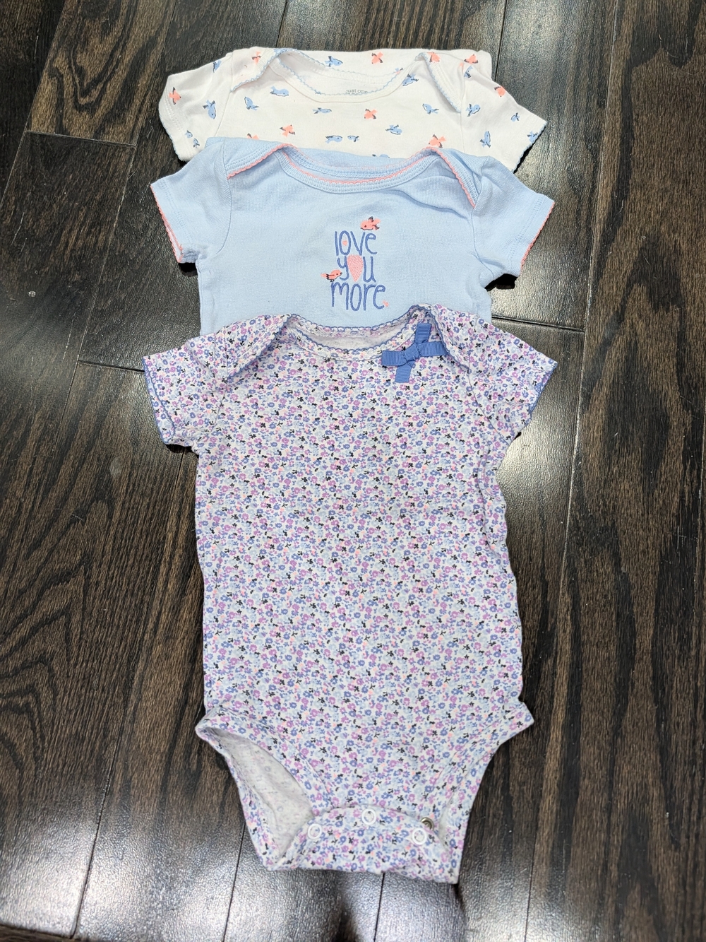 2/$20 3-Pack Bodysuit Set Girls Just One You by Carter’s – 9M